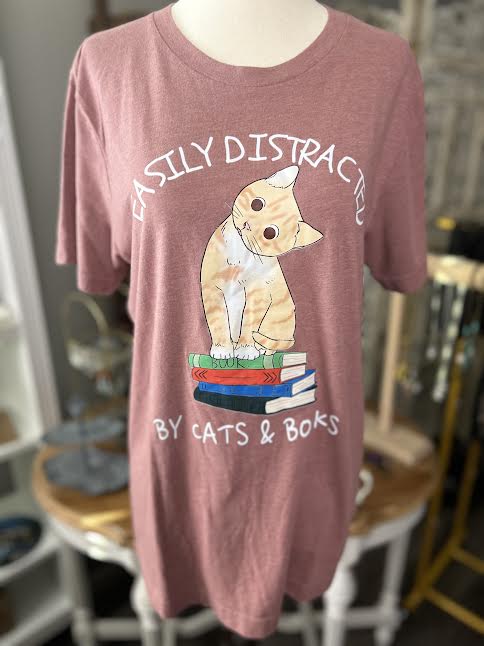Cat & Book T-shirt