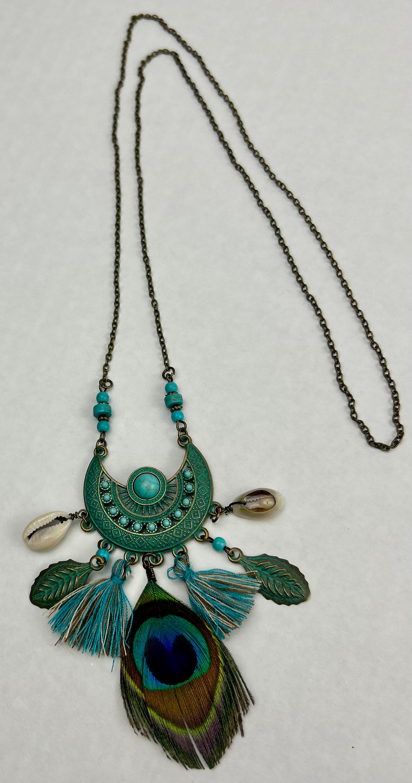 Peacock & Seashell Necklace