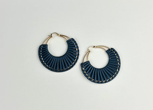 Boho Gold & Navy Blue Earrings