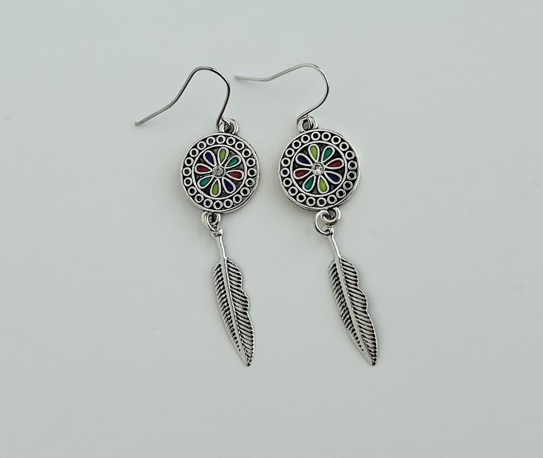 Retro Feather Drop Earrings